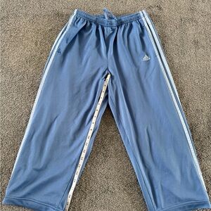 adidas Blue Track Pants with Light Blue Side Stripes